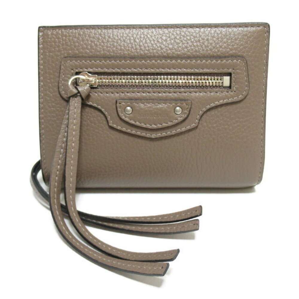 Balenciaga Zip Wallet Bi fold Leather Gray Mink